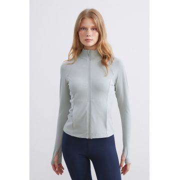 Bluza de trening slim fit cu fente pentru degetele mari