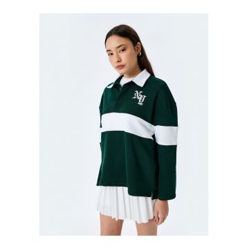 Bluza de trening supradimensionata cu dungi