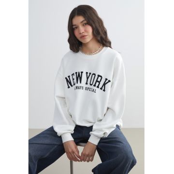 Bluza de trening supradimensionata cu imprimeu text