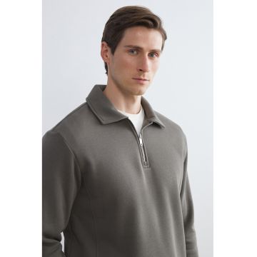 Bluza de trening uni din amestec de bumbac