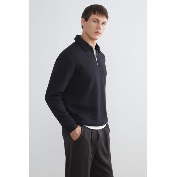 Bluza de trening uni din amestec de bumbac