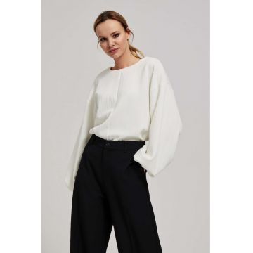 Bluza perlata cu maneci bufante