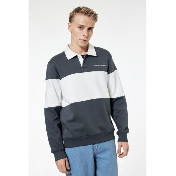 Bluza polo de trening cu dungi