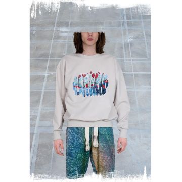 Bluzon barbatesc cu o croiala usor supradimensionata - cu imprimeu dinamic si creativ ISN1