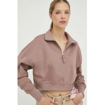 G-Star hanorac de bumbac femei, culoarea roz, uni