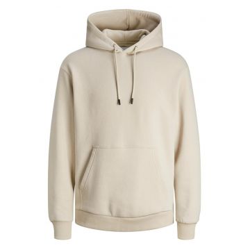 Hanorac barbati  bej - bumbac - design modern - gluga integrata - set cu buzunar tip cangur