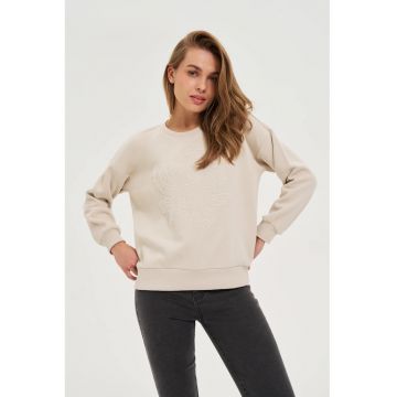 Hanorac bej cu aplicatie