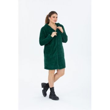 Hanorac cocolino batal, lung, verde