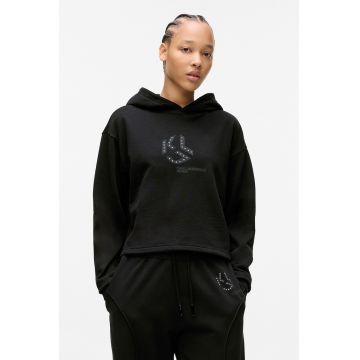 Hanorac crop cu imprimeu logo