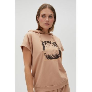 Hanorac cu bej - maneci scurte