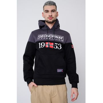 Hanorac cu buzunar kangaroo si imprimeu Greg