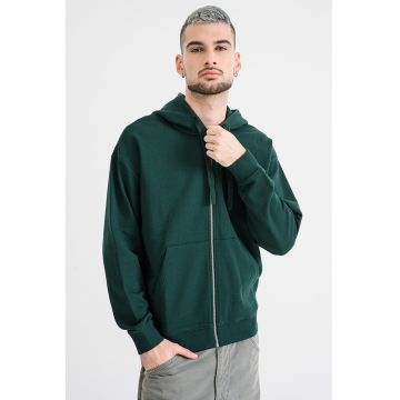 Hanorac cu buzunare oblice si fermoar