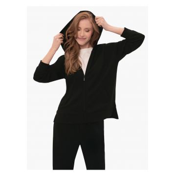 Hanorac cu fermoar pentru femei  B-Florence - Negru - Regular Fit