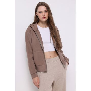 Hanorac cu fermoar si buzunare laterale