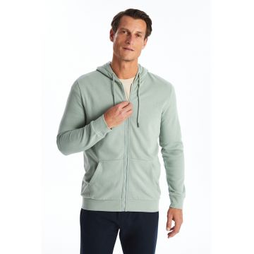 Hanorac cu fermoar si buzunare oblice