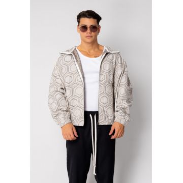 Hanorac cu fermoar si gluga Oversized 18921