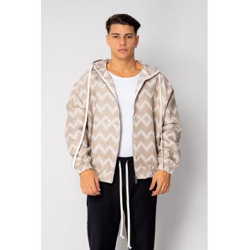 Hanorac cu fermoar si gluga Oversized 18926