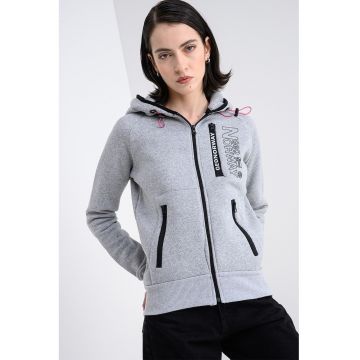 Hanorac cu fermoar si maneci raglan Fiona