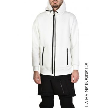 Hanorac cu gluga detasabila si fermoar dublu