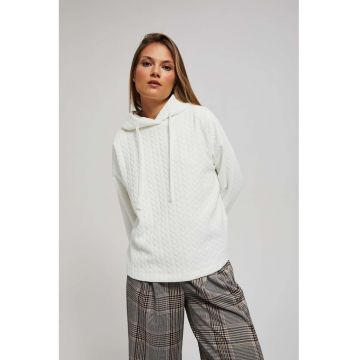 Hanorac cu gluga si maneci lungi in perlat