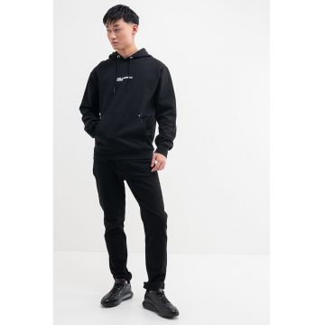 Hanorac cu imprimeu logo si buzunar kangaroo