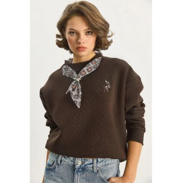 Hanorac dama  cu guler rotund și broderie