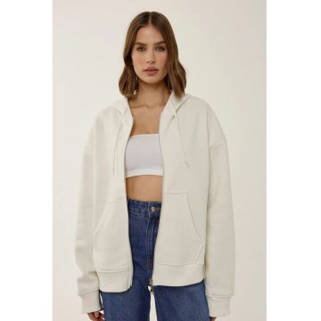 Hanorac dama  Relaxed Fit - bumbac - bej