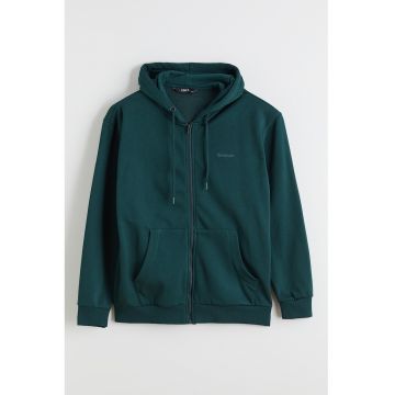 Hanorac din amestec de bumbac cu fermoar