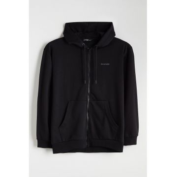 Hanorac din amestec de bumbac cu fermoar