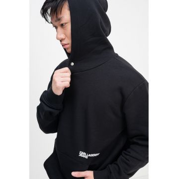 Hanorac din amestec de bumbac organic cu imprimeu logo