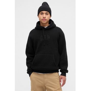 Hanorac din material teddy cu buzunar kangaroo