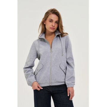 Hanorac  gri - fermoar