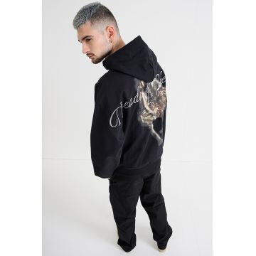 Hanorac lejer de bumbac cu imprimeu pe spate Dabilano