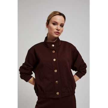 Hanorac maro cu butoni decorativi