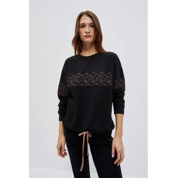 Hanorac negru - asimetrice bej