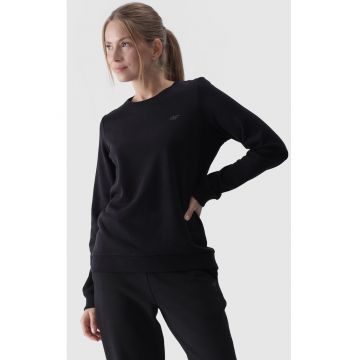 Hanorac  pentru femei - negru - bumbac - fara fermoar si gluga - croiala normala