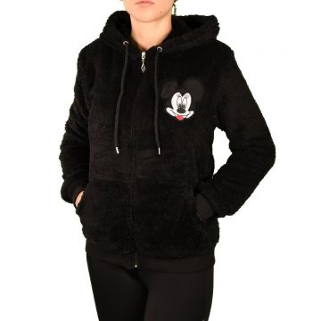 Hanorac pufos negru Mickey Mouse - cod 40691