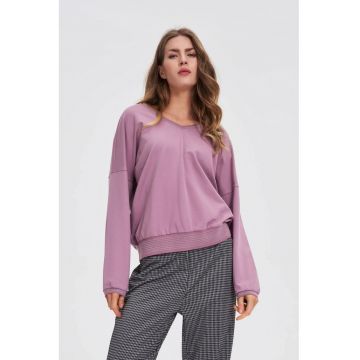 Hanorac  roz - bumbac - decolteu V