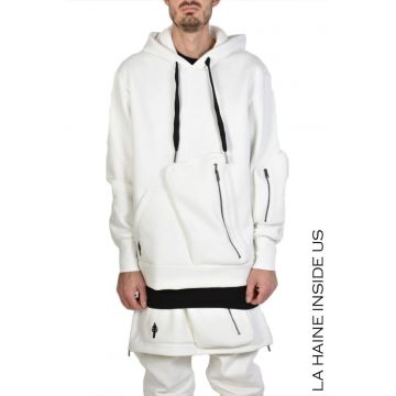 Hanorac supradimensionat cu buzunare mari aplicate