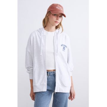 Hanorac supradimensionat cu fermoar