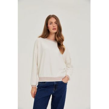 Pulover  bej XL - bumbac - maneci lungi - decolteu rotund