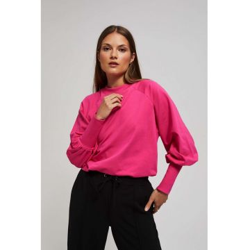 Pulover fucsia cu maneci bufante