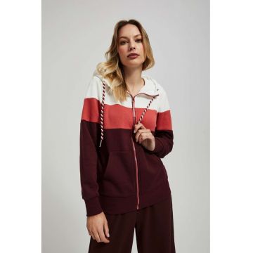 Sweatshirt cu gluga castan