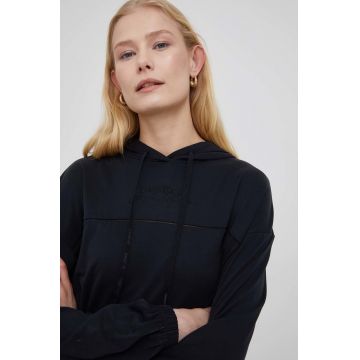 Desigual bluza femei, culoarea negru, neted Desigual bluza femei, culoarea negru, neted