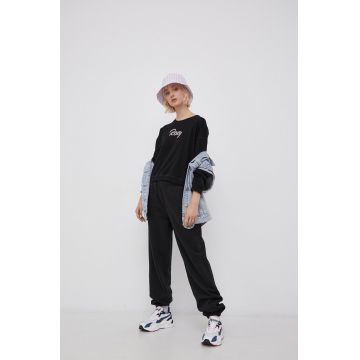 Roxy Bluză femei, culoarea negru, cu imprimeu Roxy Bluză femei, culoarea negru, cu imprimeu