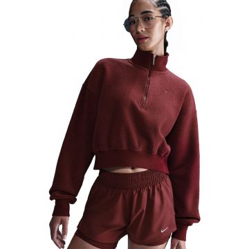 Bluza crop de trening cu fenta cu fermoar