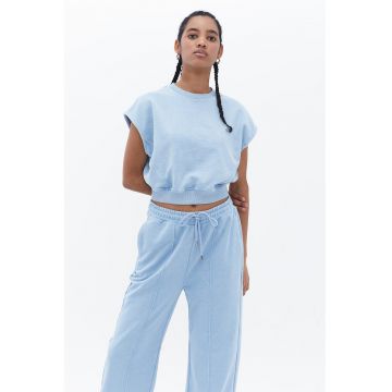 Bluza de trening crop cu maneci scurte