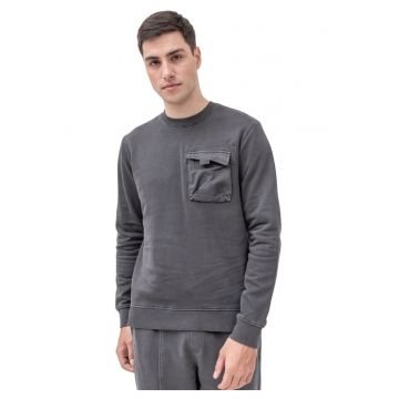 Bluza de trening cu buzunar aplicat -