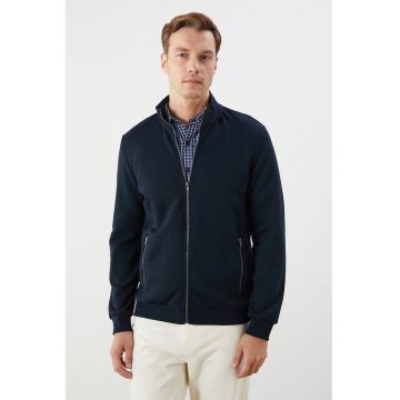 Bluza de trening cu buzunare laterale si fermoar