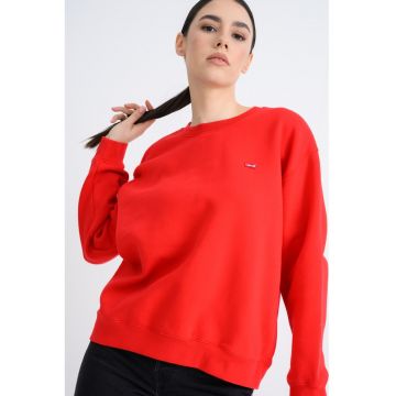 Bluza de trening cu croiala relaxed-fit si decolteu la baza gatului